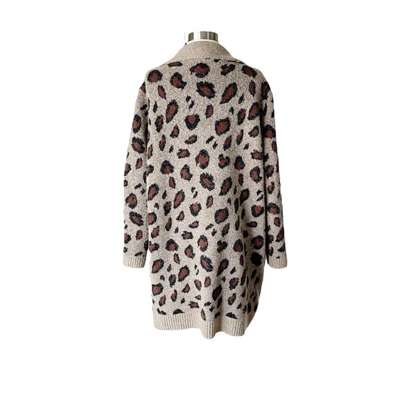 Lovestitch Cardigan Duster Sweater S Lux Leopard Long Open Oversized Pockets - Picture 6 of 7
